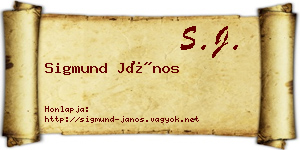 Sigmund János névjegykártya